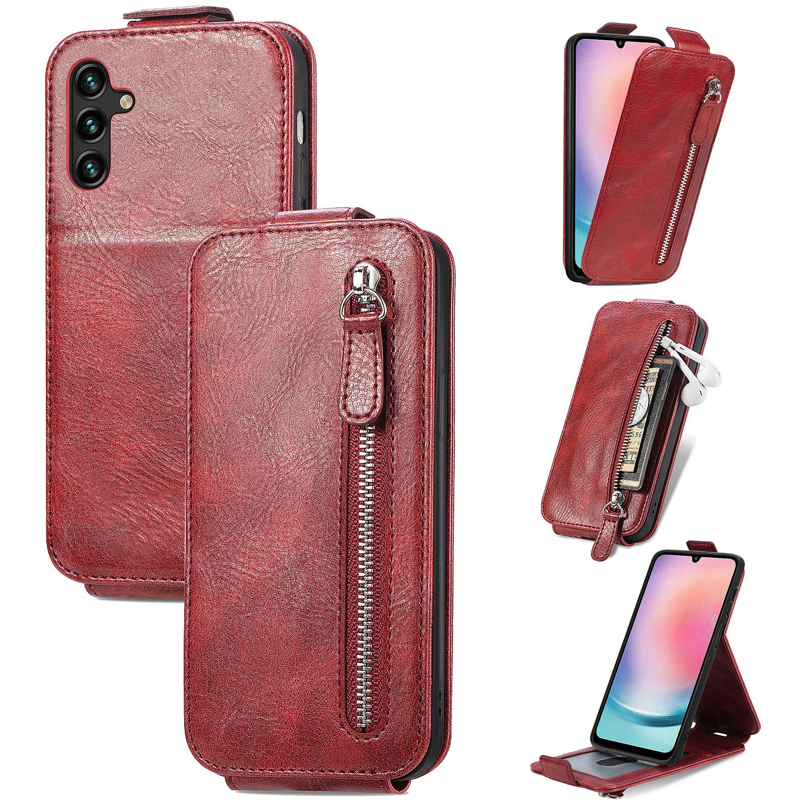 For Samsung Galaxy A24 5G Anti-Dust Phone Cover PU Leather Stand Wallet Vertical Flip Phone Case For Samsung Galaxy A24 5G Anti-Dust Phone Cover PU Leather Stand Wallet Vertical Flip Phone Case